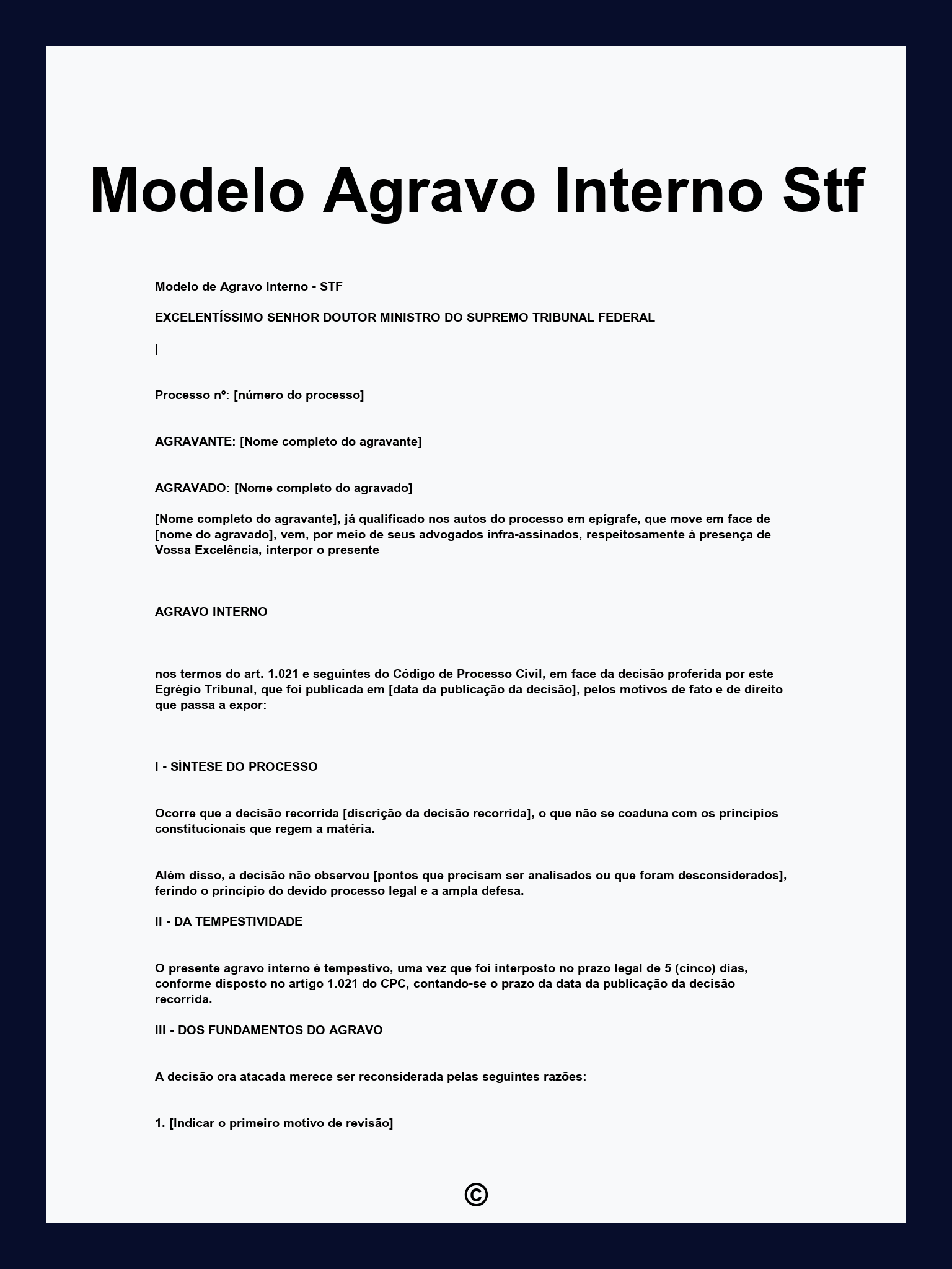 Modelo Agravo Interno Stf