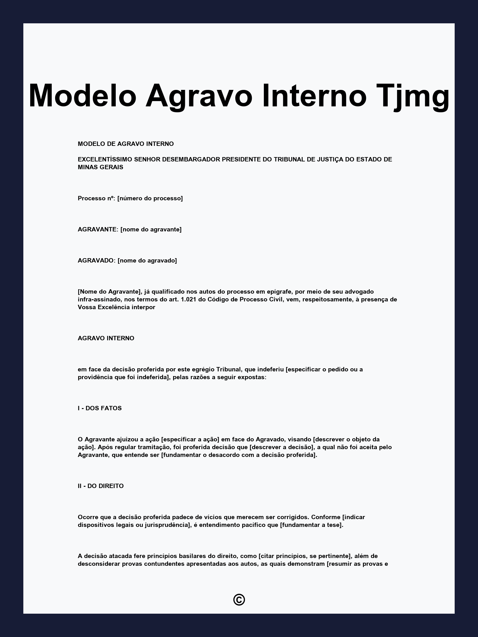 Modelo Agravo Interno Tjmg