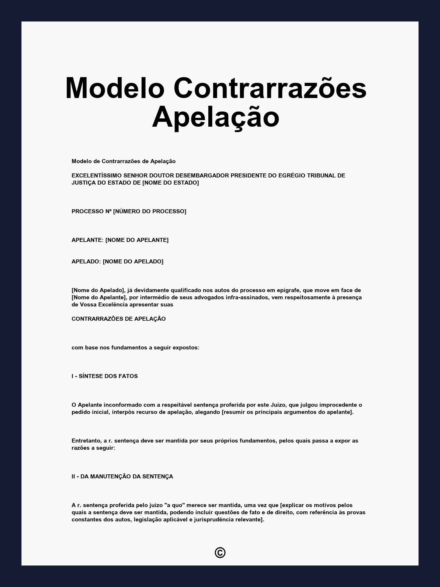 Modelo Contrarrazões Apelação