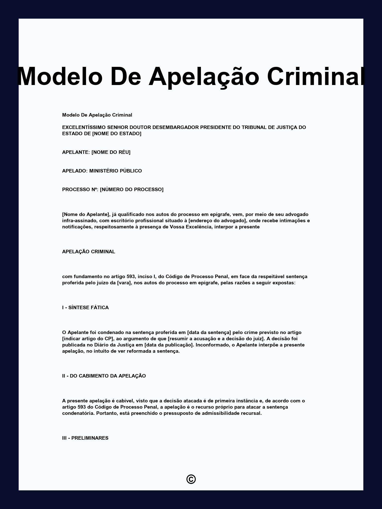 Modelo De Apelação Criminal