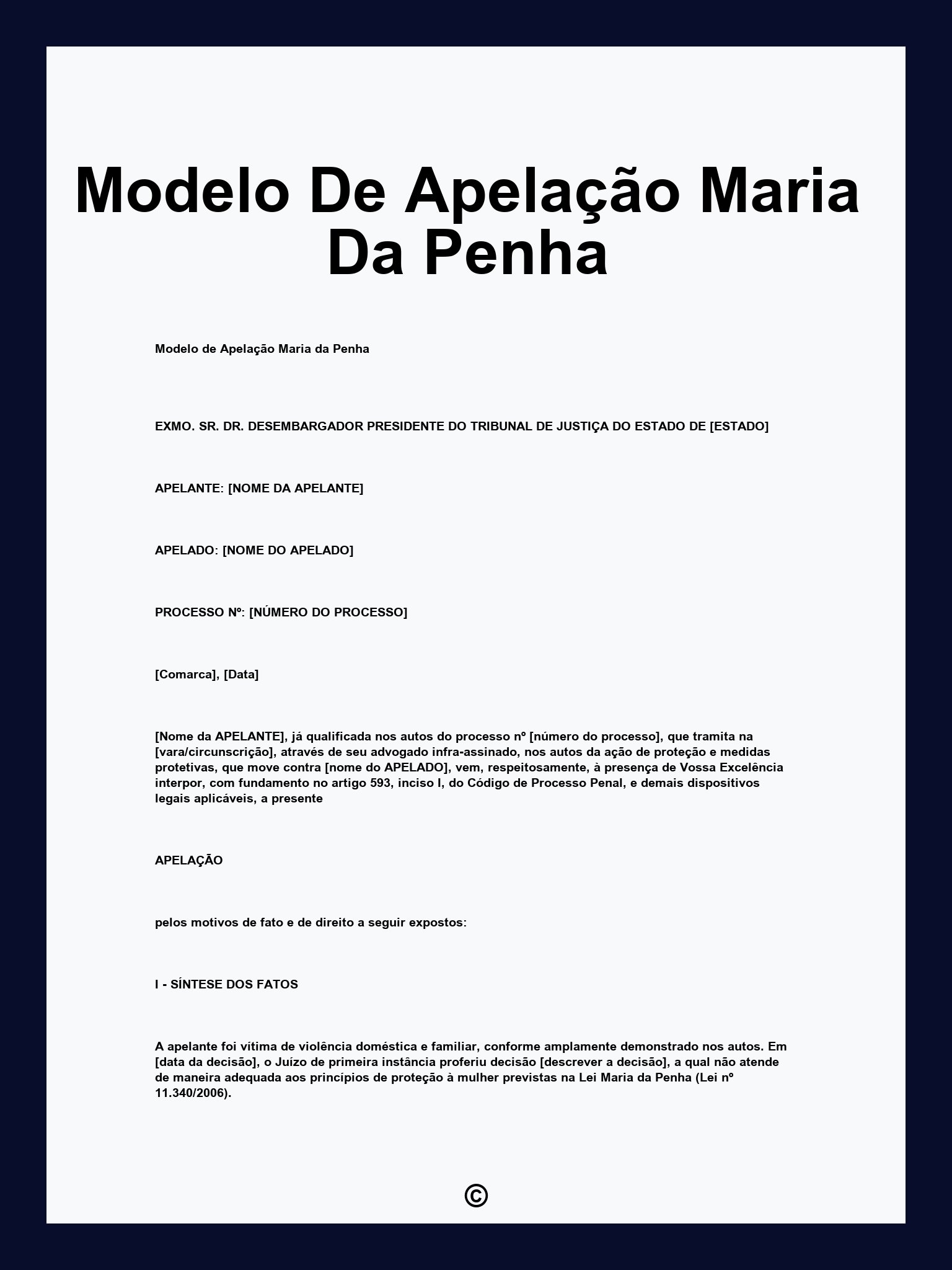 Modelo De Apelação Maria Da Penha