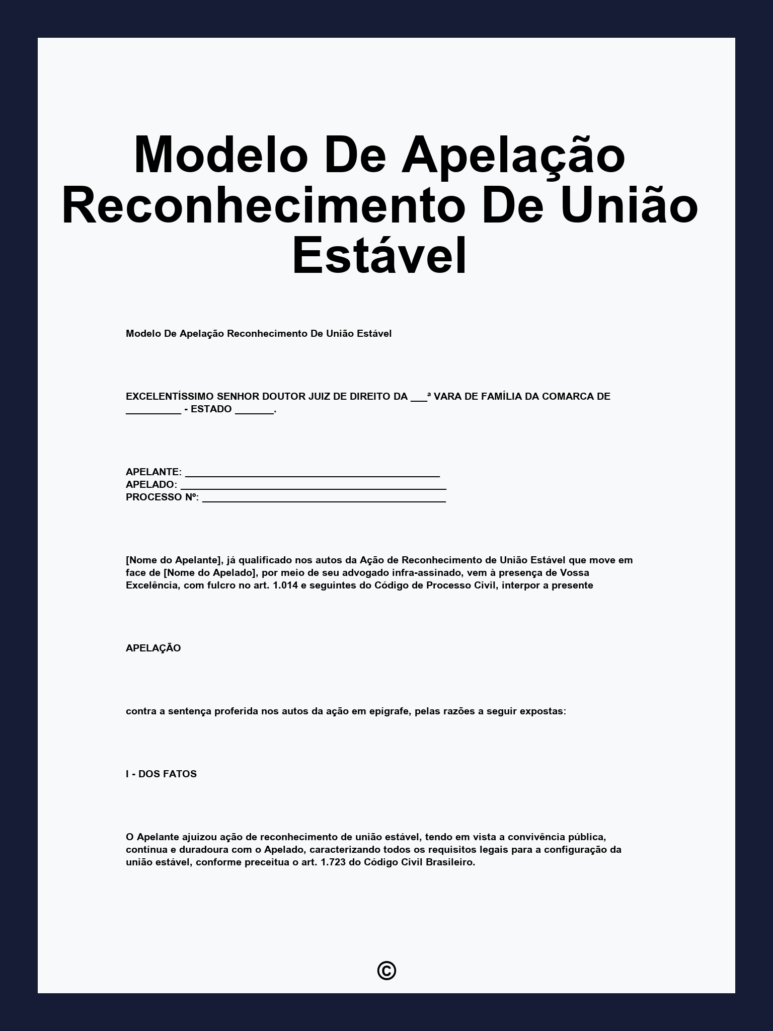 Modelo De Apelação Reconhecimento De União Estável