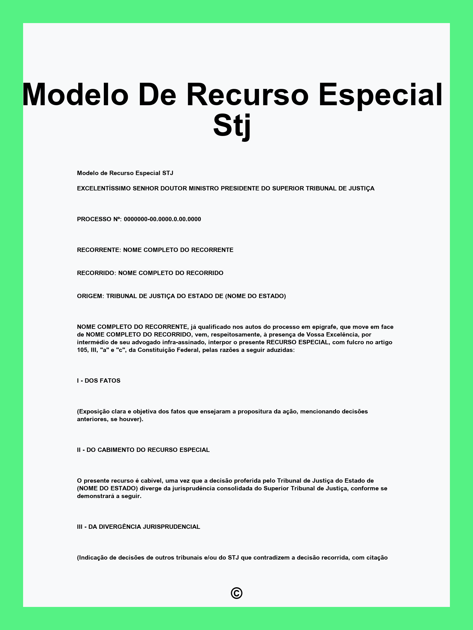 Modelo De Recurso Especial Stj