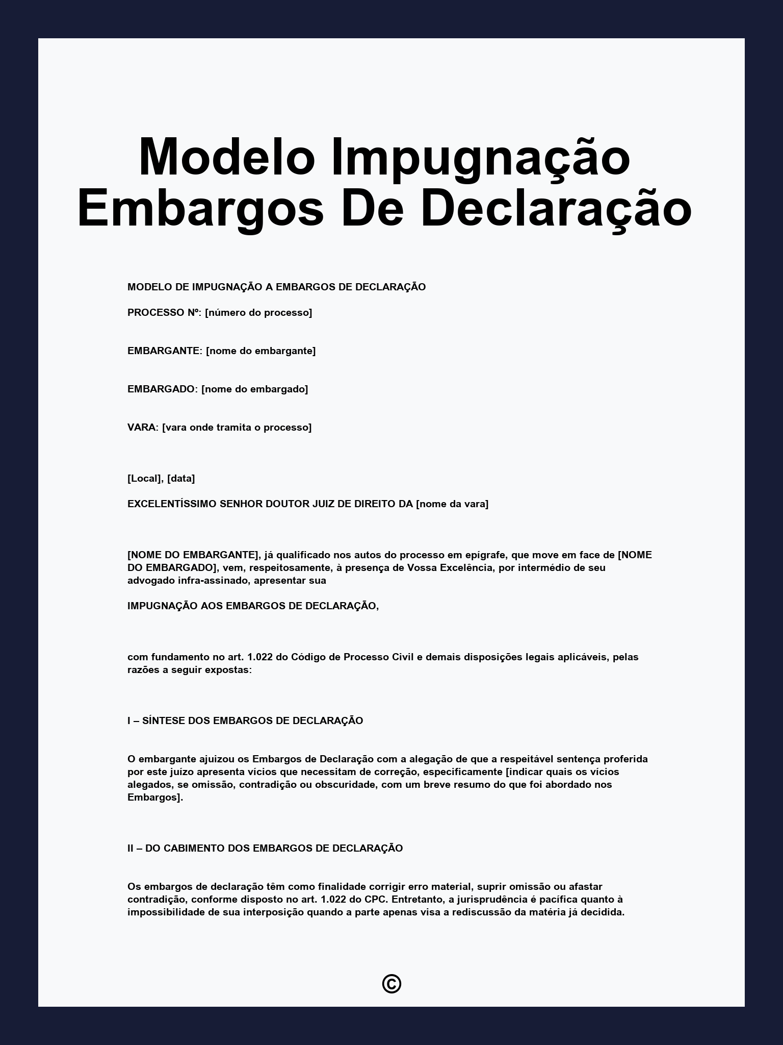 Modelo Impugnação Embargos De Declaração
