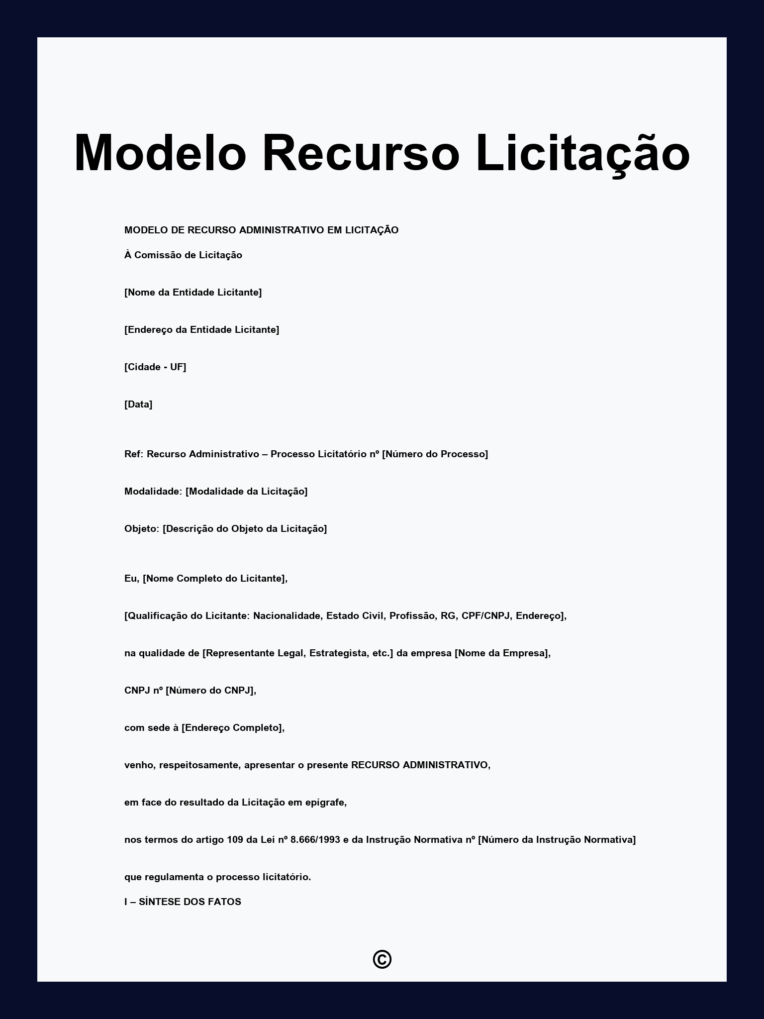 Modelo Recurso Licitação